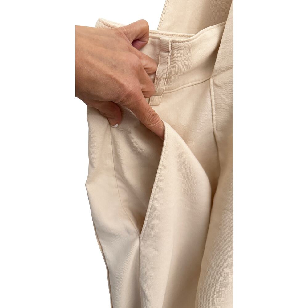 Tibi Beige One-Shoulder Wide-Leg Jumpsuit - Picture 4 of 11